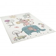 Preisvergleich für Heimtextilien: Kinder Teppich Maui Kids Lustige Tiere Bunt Spielteppiche creme Gr. 200 x 290