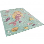 Preisvergleich für Heimtextilien: Kinder Teppich Maui Kids Meerjungfrau Pastell Spielteppiche mint Gr. 80 x 150