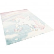 Preisvergleich für Heimtextilien: Kinder Teppich Maui Kids Pastell Einhorn Spielteppiche bunt Gr. 140 x 200