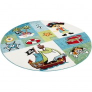 Preisvergleich für Heimtextilien: Kinder Teppich Maui Kids Pirat Rund Teppiche mehrfarbig Gr. 200 x 200