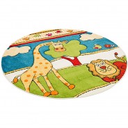 Preisvergleich für Heimtextilien: Kinder Teppich Savona Kids Lustige Zoowelt Rund Teppiche bunt Gr. 160 x 160