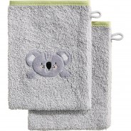 Preisvergleich für Heimtextilien: "Kinder-Waschhandschuh ""Koala"" 2er-Pack Frottier" grau