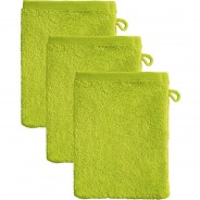 Preisvergleich für Heimtextilien: Kinder-Waschhandschuh 3er-Pack Frottier hellgrün Gr. 15 x 21