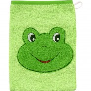 Preisvergleich für Heimtextilien: "Kinder-Waschhandschuh ""Frosch"" Frottier" grün Gr. 15 x 20