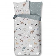Preisvergleich für Heimtextilien: Kinder- Wendebettwäsche Arctic, Flanell, 135 x 200 cm grau Gr. 135 x 200 + 80 x 80