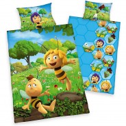 Preisvergleich für Heimtextilien: Kinder-Wendebettwäsche Biene Maja, Renforcé, 100 x 135 + 40 x 60 cm mehrfarbig