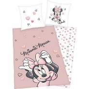 Preisvergleich für Heimtextilien: "Kinder-Wendebettwäsche ""Disney´s Minnie Mouse"" Renforcé" rosa/anthrazit Gr. 135 x 200 + 80 x 80