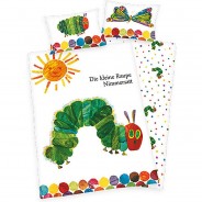 Preisvergleich für Heimtextilien: Kinder-Wendebettwäsche Kleine Raupe Nimmersatt, Linon, 135 x 200 + 80 x 80 cm weiß