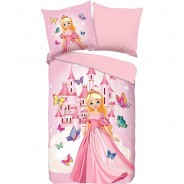 Preisvergleich für Heimtextilien: "Kinder-Wendebettwäsche ""Princess"" Renforcé" pink Gr. 135 x 200 + 80 x 80
