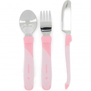 Preisvergleich für Essen & Trinken: Kinderbesteck Edelstahl, pink, 3-tlg.