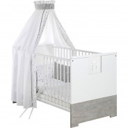 Preisvergleich für Kinderbetten: Kinderbett ECO STAR, Driftwood/weiß, 70 x 140 cm grau