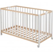 Preisvergleich für Kinderbetten: Kinderbett FOLD UP, klappbar, 60 x 120 cm, bicolor weiß