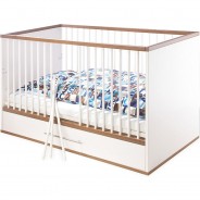 Preisvergleich für Kinderbetten: Kinderbett TUULA, Nussbaum/Weiß, 140 x 70 cm weiß Gr. 70 x 140