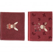 Preisvergleich für Heimtextilien: Kinderhandtücher Emmily, 2er Set, dunklerot dunkelrot Gr. 30 x 50