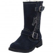 Preisvergleich für Schuhe: Mädchen Stiefel Schuhe Heidi-Tex Stiefel Kinderschuhe Glitzersteine Veloursleder uni Stiefel dunkelblau Gr. 25 Mädchen Kinder