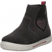 Preisvergleich für Schuhe: Mädchen Stiefel Schuhe Daisy Chelsea Boots Kinderschuhe Veloursleder uni Stiefel anthrazit Gr. 27 Mädchen Kinder