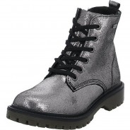 Preisvergleich für Schuhe: Xenia Schnürboots Synthetik uni Stiefel silber Gr. 34 Mädchen Kinder