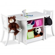 Preisvergleich für Stühle & Tische: Kindersitzgruppe mit Stauraum ALBUS weiß