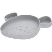 Preisvergleich für Essen & Trinken: Kinderteller Silikon Little Chums Mouse grey grau