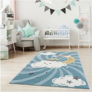 Preisvergleich für Heimtextilien: Kinderteppich Anime 9380 Blau blau Gr. 140 x 200
