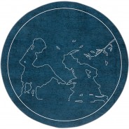 Preisvergleich für Heimtextilien: Kinderteppich Aschenputtel, rund, blau, 150 cm