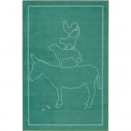 Preisvergleich für Heimtextilien: Kinderteppich Bremer Stadtmusikanten, 80 x 150 cm grün