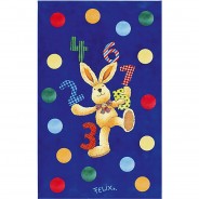 Preisvergleich für Heimtextilien: Kinderteppich Felix der Hase, blau, 100 x 160 cm