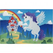 Preisvergleich für Heimtextilien: Kinderteppich Lovely Kids, Einhorn Märchen, 100 x 160 cm blau