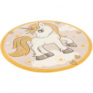 Preisvergleich für Heimtextilien: Kinderteppich Samba Kids Rund Einhorn Teppiche beige/gelb Gr. 160 x 160