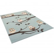 Preisvergleich für Heimtextilien: Kinderteppich Trendline Eulen Pastell Spielteppiche blau Gr. 160 x 225