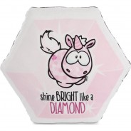 Preisvergleich für Heimtextilien: Kissen diamantförmig Einhorn Pink Diamond 30x25cm (47638) pink Gr. 25 x 30