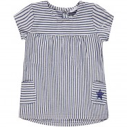Preisvergleich für Kleider & Röcke: Kleid kurzärmlig Kleider  blau/grau Gr. 80 Mädchen Kinder
