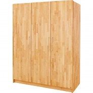 Preisvergleich für Aufbewahren: Kleiderschrank NATURA, 3-türig, FSC®-zertifizierte Buche vollmassiv, geölt holzfarben