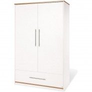 Preisvergleich für Aufbewahren: Kleiderschrank TUULA, 2-türig, Nussbaum/Weiß weiß