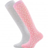 Preisvergleich für Strumpfwaren: Kniestrümpfe Doppelpack  rosa Gr. 27-30 Mädchen Kinder