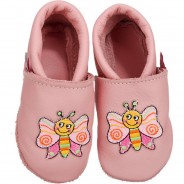 Preisvergleich für Schuhe: Krabbelschuhe , Schmetterling rosa Gr. 17 Mädchen Baby