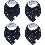 Preisvergleich für Essen & Trinken: Lätzchen 4 PACK Dreieckstücher Halstücher Lätzchen Mädchen blau Gr. 30 x 40  Kinder