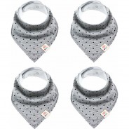 Preisvergleich für Essen & Trinken: Lätzchen 4 PACK Dreieckstücher Halstücher Lätzchen Mädchen grau Gr. 30 x 40  Kinder