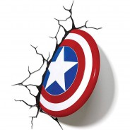 Preisvergleich für Deko & Lampen: Lampe Marvel Captain America Shield 3D blau/rot