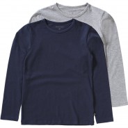 Preisvergleich für Oberteile: Langarmshirt 2er Pack  grau-kombi Gr. 86 Jungen Kleinkinder