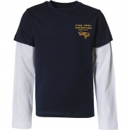 Preisvergleich für Oberteile: Langarmshirt  blau Gr. 104 Jungen Kleinkinder