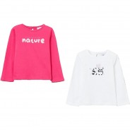 Preisvergleich für Oberteile: Langarmshirt Doppelpack  pink Gr. 86/92 Mädchen Kleinkinder