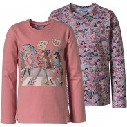 Preisvergleich für Oberteile: Langarmshirt Doppelpack  rosa Gr. 110 Mädchen Kleinkinder
