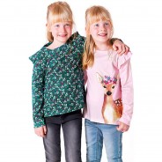 Preisvergleich für Oberteile: Langarmshirt Doppelpack  von ZAB kids weiß-kombi Gr. 140/146 Mädchen Kinder