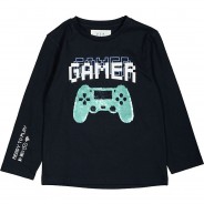 Preisvergleich für Oberteile: Langarmshirt  dunkelblau Gr. 128/134 Jungen Kinder