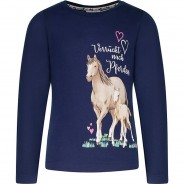 Preisvergleich für Oberteile: Langarmshirt  dunkelblau Gr. 128/134 Mädchen Kinder