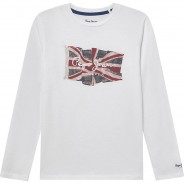Preisvergleich für Oberteile: Langarmshirt FLAG LOGO JR  offwhite Gr. 140 Jungen Kinder
