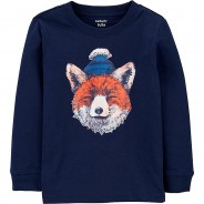 Preisvergleich für Oberteile: Langarmshirt , Füchse dunkelblau Gr. 104 Jungen Kleinkinder