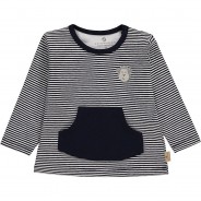 Preisvergleich für Oberteile: Langarmshirt gestreift mit Kängurutasche Langarmshirts  dunkelblau Gr. 80 Jungen Kinder