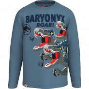 Preisvergleich für Oberteile: Langarmshirt  graublau Gr. 128 Jungen Kinder